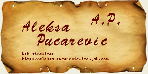 Aleksa Pucarević vizit kartica